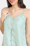 Zivame Coral Glaze Woven Pyjama Set - Granite Green — thumbnail 5